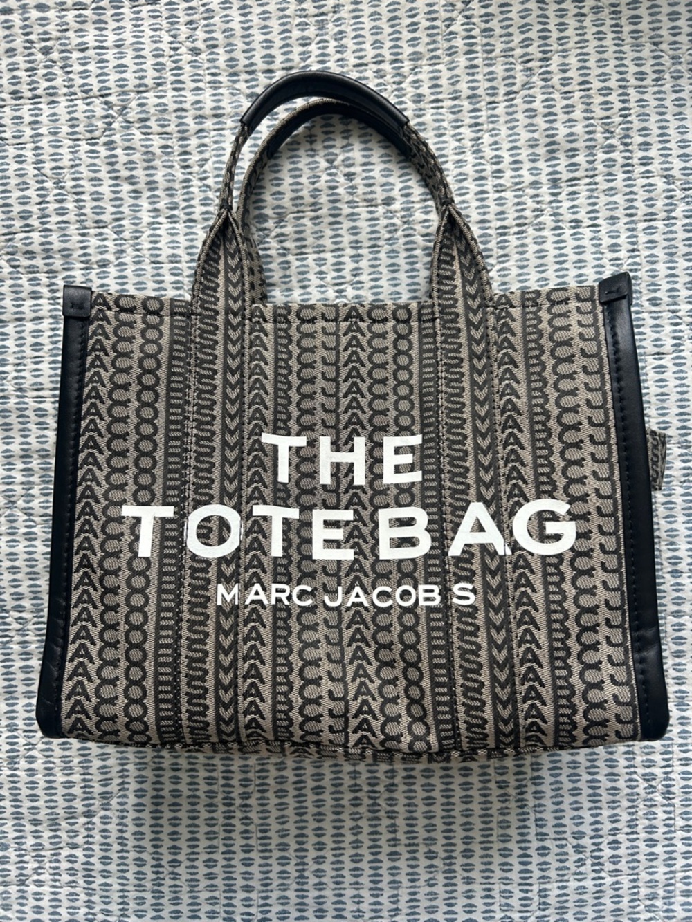 Marc Jacobs The Tote Bag in Black and Beige Jacquard